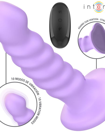 INTENSE - BRENDA VIBRATEUR TAILLE M DESIGN SPIRALE 10 VIBRATIONS VIOLET TÉLÉCOMMANDE