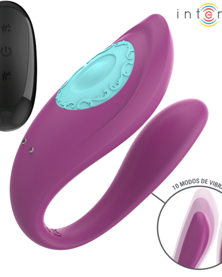 INTENSE - ANNIE VIBRATEUR ET STIMULATEUR EN U VIOLET TÉLÉCOMMANDE