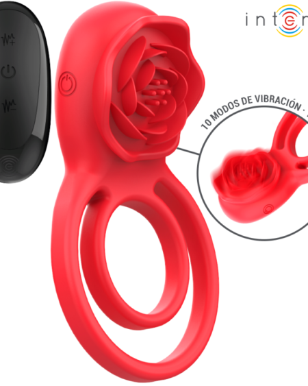 INTENSE - GAIL STIMULATEUR ROSE 10 VIBRATIONS ROUGE TELECOMMANDE