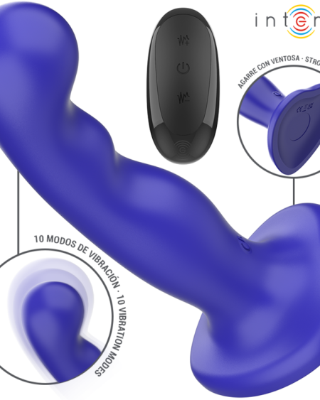 INTENSE - SHORTY VIBRATEUR AVEC VENTOUSE TÉLÉCOMMANDE BLEUE