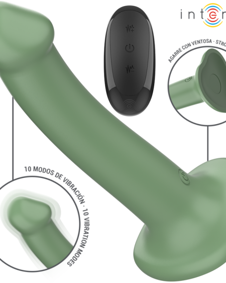 INTENSE - BECCA VIBRATEUR AVEC VENTOUSE 10 VIBRATIONS TÉLÉCOMMANDE VERTE
