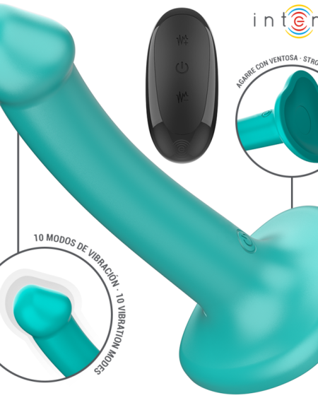 INTENSE - KATIE VIBRATEUR AVEC VENTOUSE 10 VIBRATIONS TÉLÉCOMMANDE BLEUE