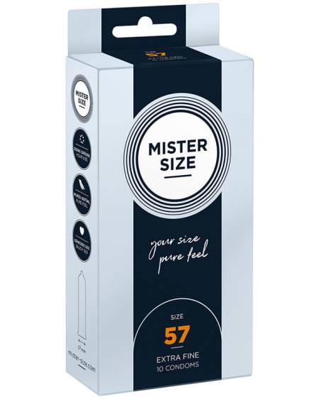 MISTER SIZE - PRÉSERVATIF TAILLE L 57 MM (10 UNITÉS)