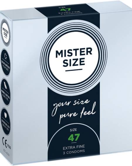 MISTER SIZE - PRÉSERVATIFS TAILLE XS 47 MM (3 UNITÉS)