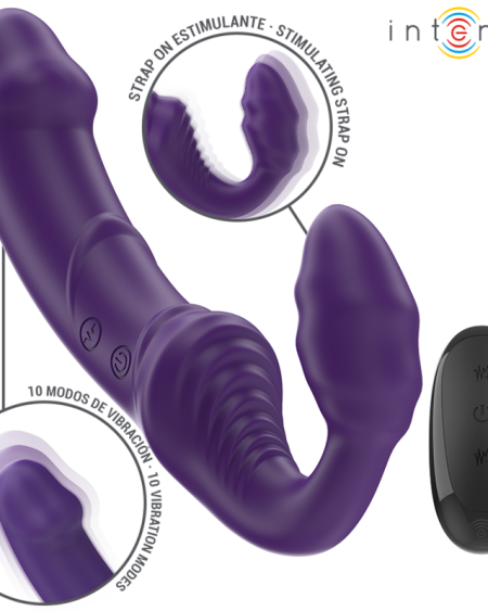INTENSE - JILL DOUBLE VIBRATEUR 20 CM VIOLET TÉLÉCOMMANDE