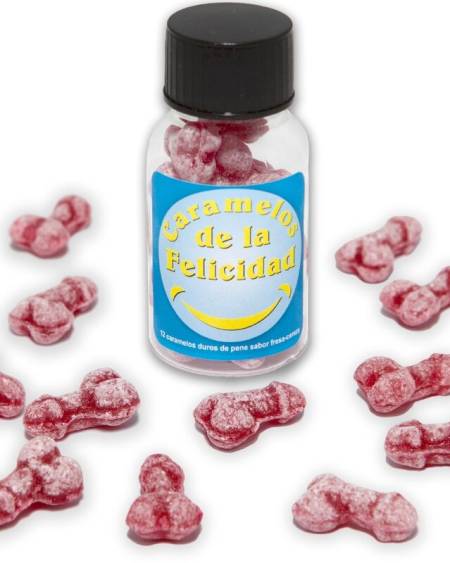 DIABLO PICANTE - POT DE 12 BONBONS HAPPY PENIS AUX FRAISE/CERISE