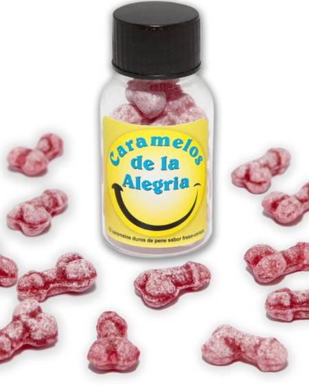 DIABLO PICANTE - 12 BONBONS JOIE EN FORME DE PÉNIS FRAISE/CERISE