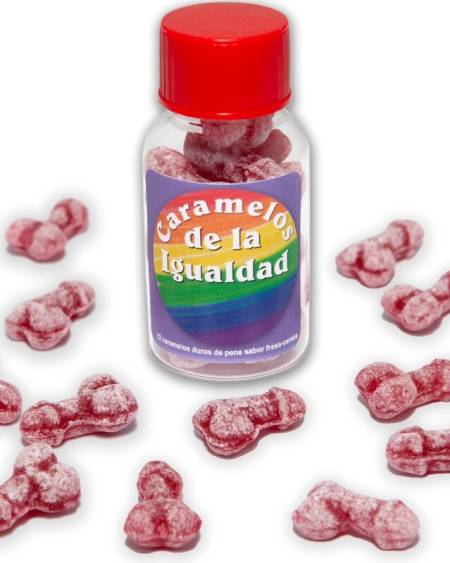 DIABLO PICANTE - 12 BONBONS ÉGALITÉ DE FORME DE PÉNIS FRAISE/CERISE