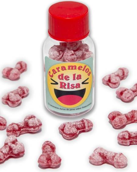 DIABLO PICANTE - 12 BONBONS RIRE EN FORME DE PÉNIS FRAISE/CERISE