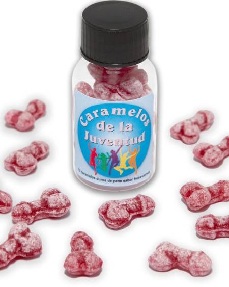DIABLO PICANTE - 12 BONBONS JEUNESSE FORME PÉNIS FRAISE/CERISE