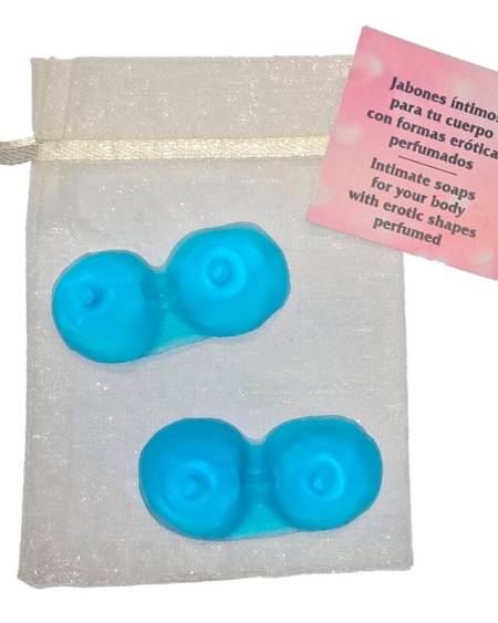 DIABLO PICANTE - 2 SAVONS PARFUMÉS EN FORME DE SEINS BLEU