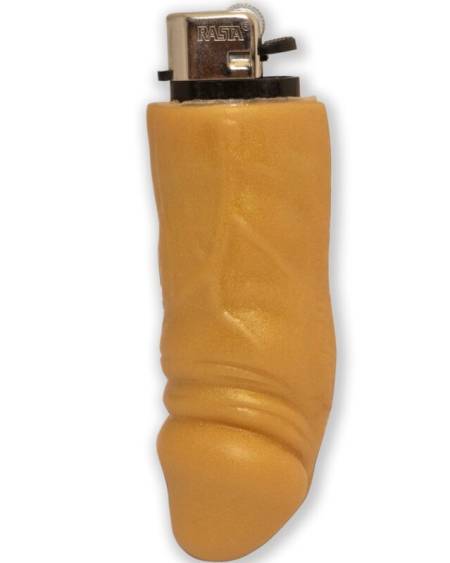 DIABLO PICANTE - BRIQUET RECHARGEABLE EN FORME DE PÉNIS DORÉ