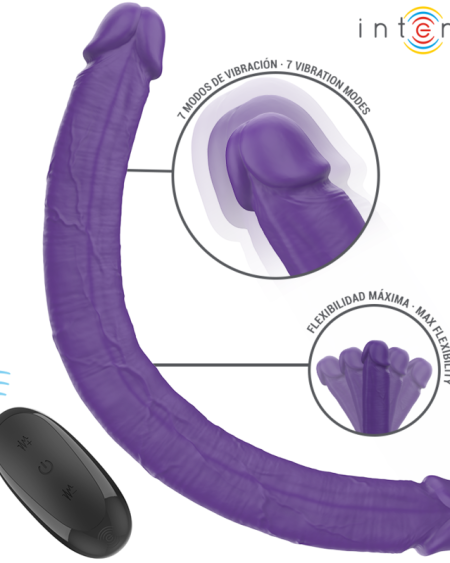 INTENSE - GUNTER DILDO DOUBLE VIBRATEUR 40 CM VIOLET TÉLÉCOMMANDE
