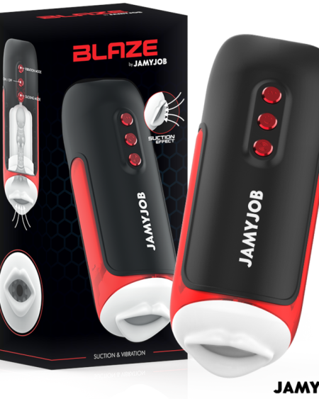 JAMYJOB - MASTURBATEUR BUCCAL AUTOMATIQUE BLAZE 5 MODES ONDES STIMULANTES ET VIBRATIONS
