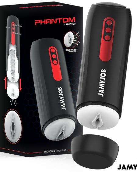 JAMYJOB - MASTURBATEUR VAGIN AUTOMATIQUE PHANTOM 5 MODES ONDES STIMULANTES ET POUSSÉE