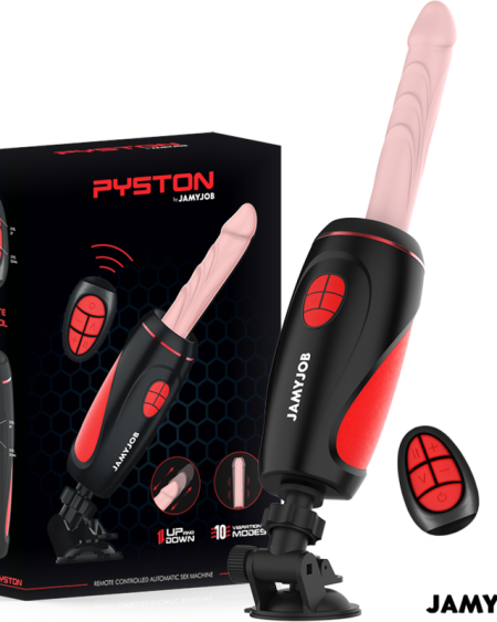 JAMYJOB - MASTURBATEUR AUTOMATIQUE PYSTON BASE AVEC DILDO À TÉLÉCOMMANDE