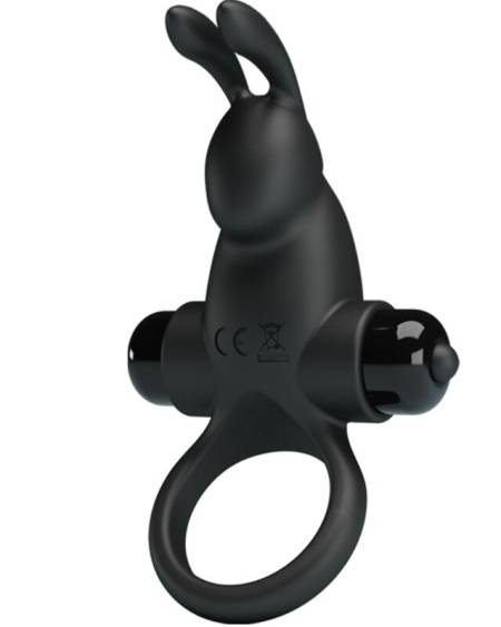 PRETTY LOVE - ANNEAU VIBRANT + STIMULATEUR DE CLITORIS RABBIT 10 VIBRATIONS NOIR