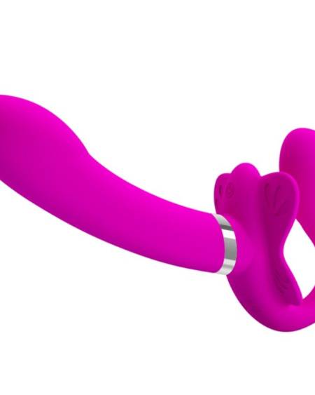 PRETTY LOVE - VIBRATEUR DOUBLE STRAP-ON VALERIE 12 VIBRATIONS VIOLET