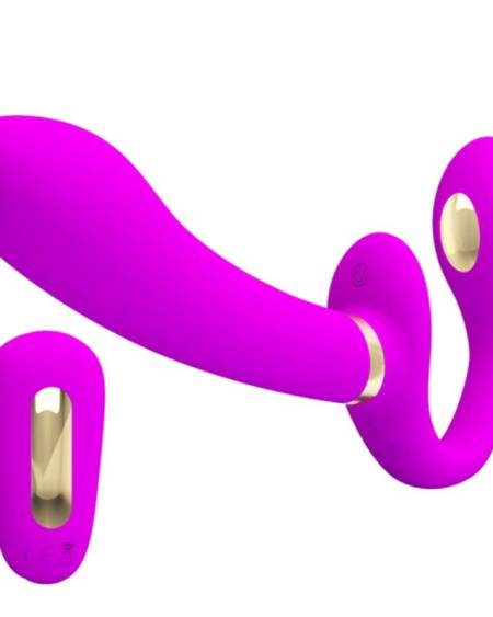 PRETTY LOVE - THUNDERBIRD DOUBLE VIBRATEUR STRAP-ON AVEC TÉLÉCOMMANDE VIOLET