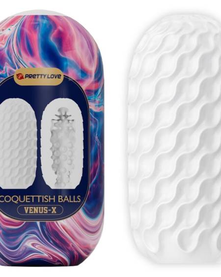 PRETTY LOVE - COQUETTISH BALLS MASTURBATEUR HOMME EN SILICONE BLANC