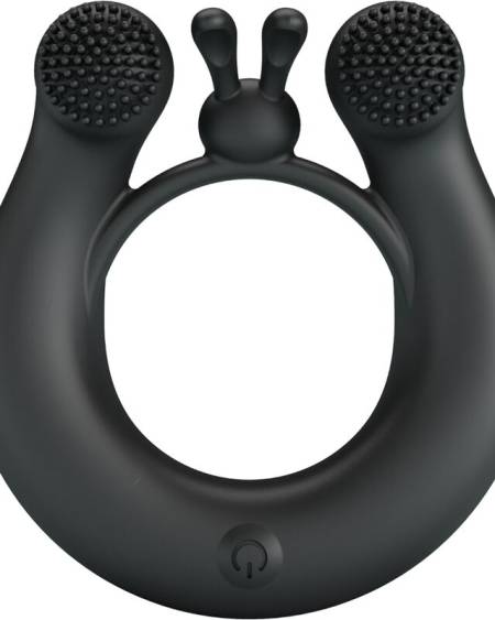 PRETTY LOVE - ANNEAU VIBRANT DAHLIA + STIMULATEUR DE CLITORIS 12 VIBRATIONS NOIR