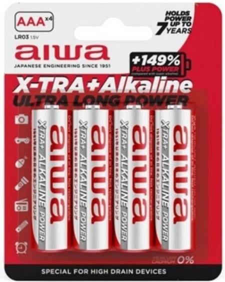 AIWA - PILE ALCALINE X-TRA AAA LR03 BLISTER*4