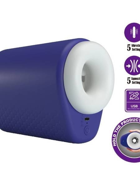 PRETTY LOVE - MASTURBATEUR POUR HOMME DJ LADY AVEC VIBRATION 5 RÉGLAGES VIOLET