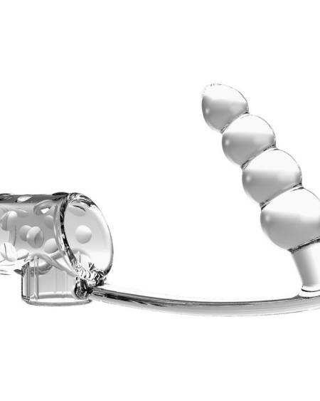 PRETTY LOVE - MANCHON PÉNIS AVEC PLUG ANAL TRANSPARENT