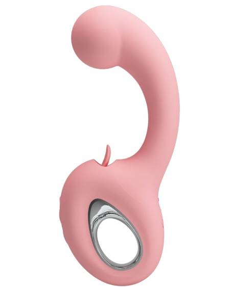 PRETTY LOVE - VIBRATEUR POINT G + STIMULATEUR DE CLITORIS ERYNNYES 10 VIBRATIONS ROSE