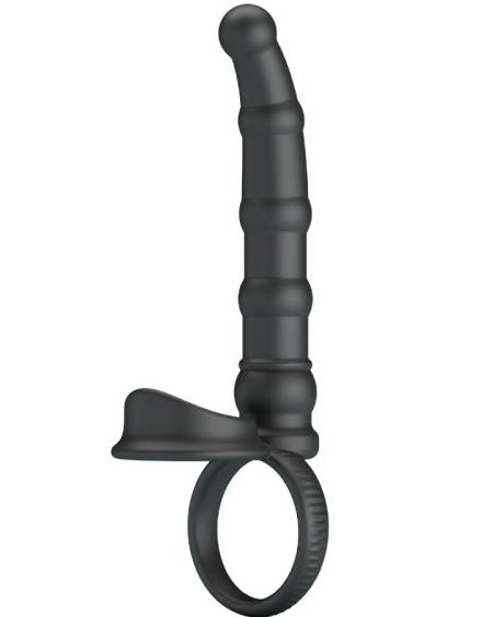 PRETTY LOVE - ANNEAU PÉNIS VIBRANT TATUM AVEC PLUG 10 VIBRATIONS NOIR