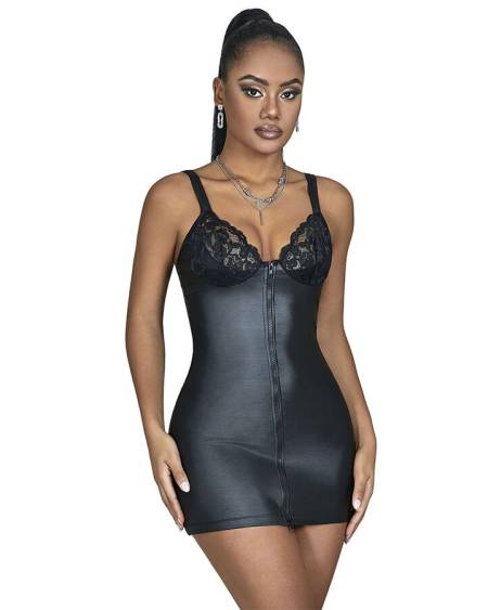 SUBBLIME - 957568 VESTIDO DE CUERO CON CREMALLERA NEGRO S/M