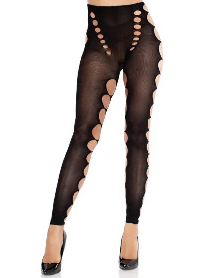 LEG AVENUE - BAS OPAQUES SANS COUTURE AVEC DÉCOUPE AUX PIEDS NOIRS