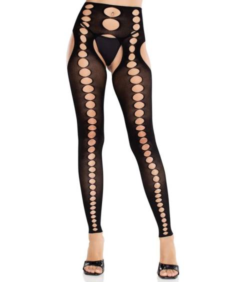 LEG AVENUE - BAS OPAQUES SANS COUTURE ET SANS BRETELLES NOIRS