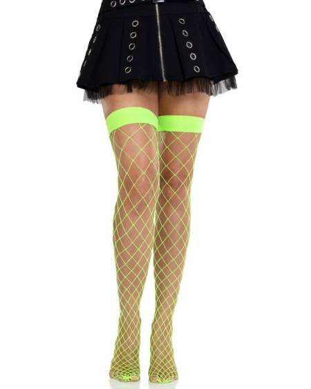 LEG AVENUE - COLLANTS RÉSILLE LARGES VERT FLUO