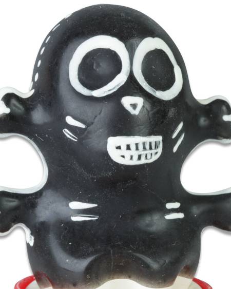 CONDOMERIE - PRÉSERVATIFS FANTAISIE PEINTS À LA MAIN CRÂNE NOIR MODÈLE 1