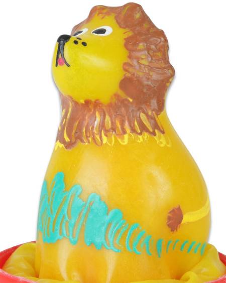 CONDOMERIE - PRÉSERVATIFS FANTAISIE PEINTS À LA MAIN LION ASSIS
