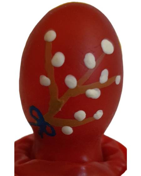 CONDOMERIE - PRÉSERVATIFS FANTAISIE PEINTS À LA MAIN ŒUF DE PÂQUES ROUGE