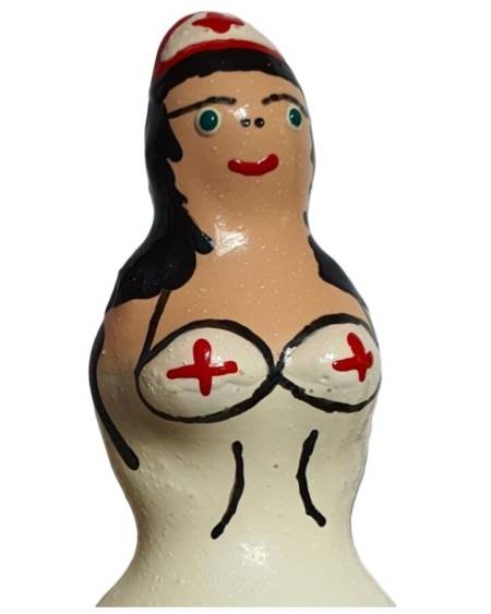 CONDOMERIE - PRÉSERVATIFS FANTAISIE PEINTS À LA MAIN INFIRMIÈRE NOIR