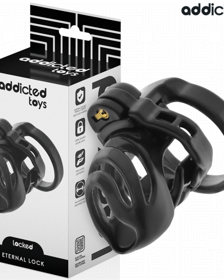 ADDICTED TOYS LOCKED - CAGE À PÉNIS À VERROUILLAGE ÉTERNEL 9 CM