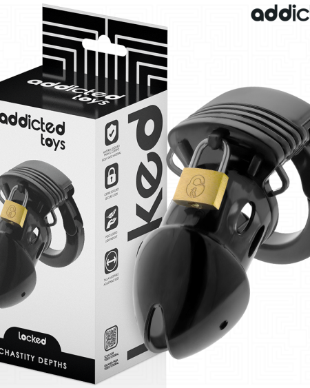 ADDICTED TOYS LOCKED - CAGE À PÉNIS CHASTETÉ PROFONDEUR 7,5 CM