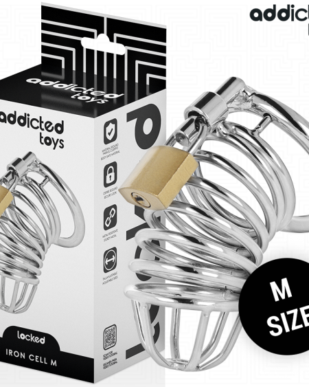 ADDICTED TOYS LOCKED - CAGE À PÉNIS EN MÉTAL IRON CELL TAILLE M