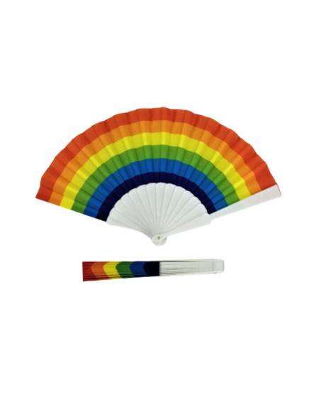 FIERTÉ - ÉVENTAIL EN BOIS DRAPEAU ARC-EN-CIEL