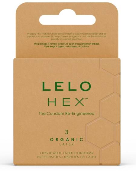 LELO - HEX BOÎTE DE PRÉSERVATIFS BIOLOGIQUES 3 UNITÉS