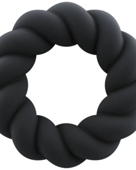 ROCKS-OFF - ANNEAU DE MASTURBATION EN SILICONE NOIR TWIST