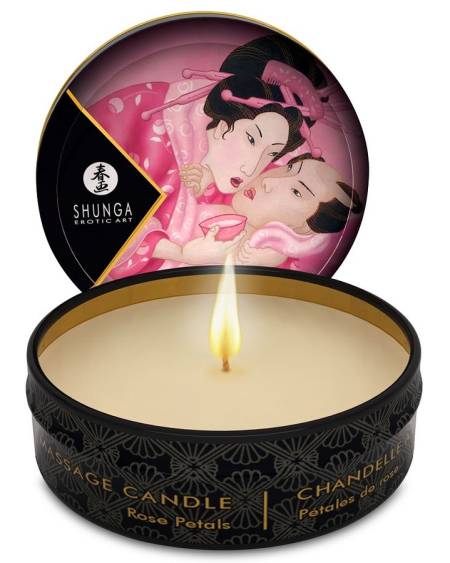 SHUNGA - BOUGIE DE MASSAGE MINI CARESS BY CANDELIGHT ROSES 30 ML