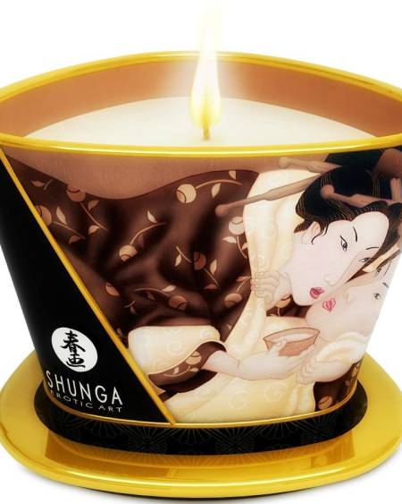 SHUNGA - BOUGIE DE MASSAGE AU CHOCOLAT MINI CARESS BY CANDELIGHT 170 ML