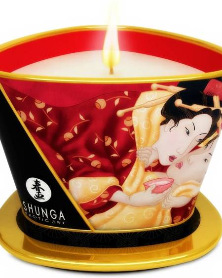 SHUNGA - MINI CARESSE AUX BOUGIES FRAISES ET BOUGIE DE MASSAGE CAVA 170 ML