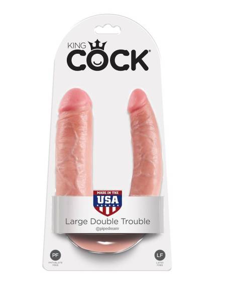 KING COCK - GODE DOUBLE PÉNÉTRATION 17.8 CM NATUREL