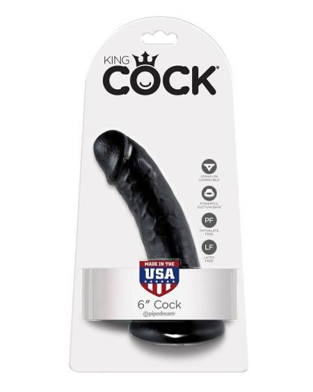 KING COCK - 6" PENE NEGRO 15.2 CM
