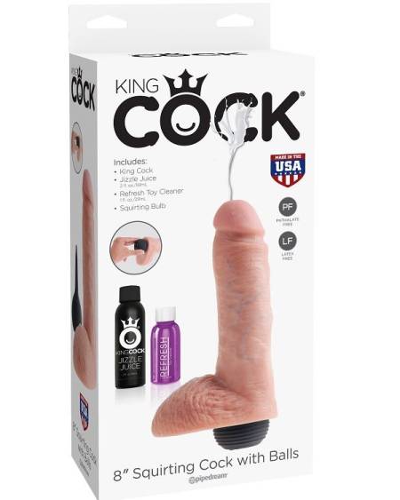 KING COCK - PÉNIS ÉJACULATEUR NATUREL RÉALISTE 20.32 CM